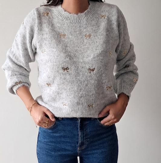 Camisola Laços Dourados Cinzenta